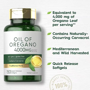 Nguồn nhà sản xuất dinh dưỡng oregano dầu tối đa tiềm năng viên nang Softgel chứa chiết xuất carvacrol Thúc đẩy sức khỏe tiêu hóa - Product Image 3