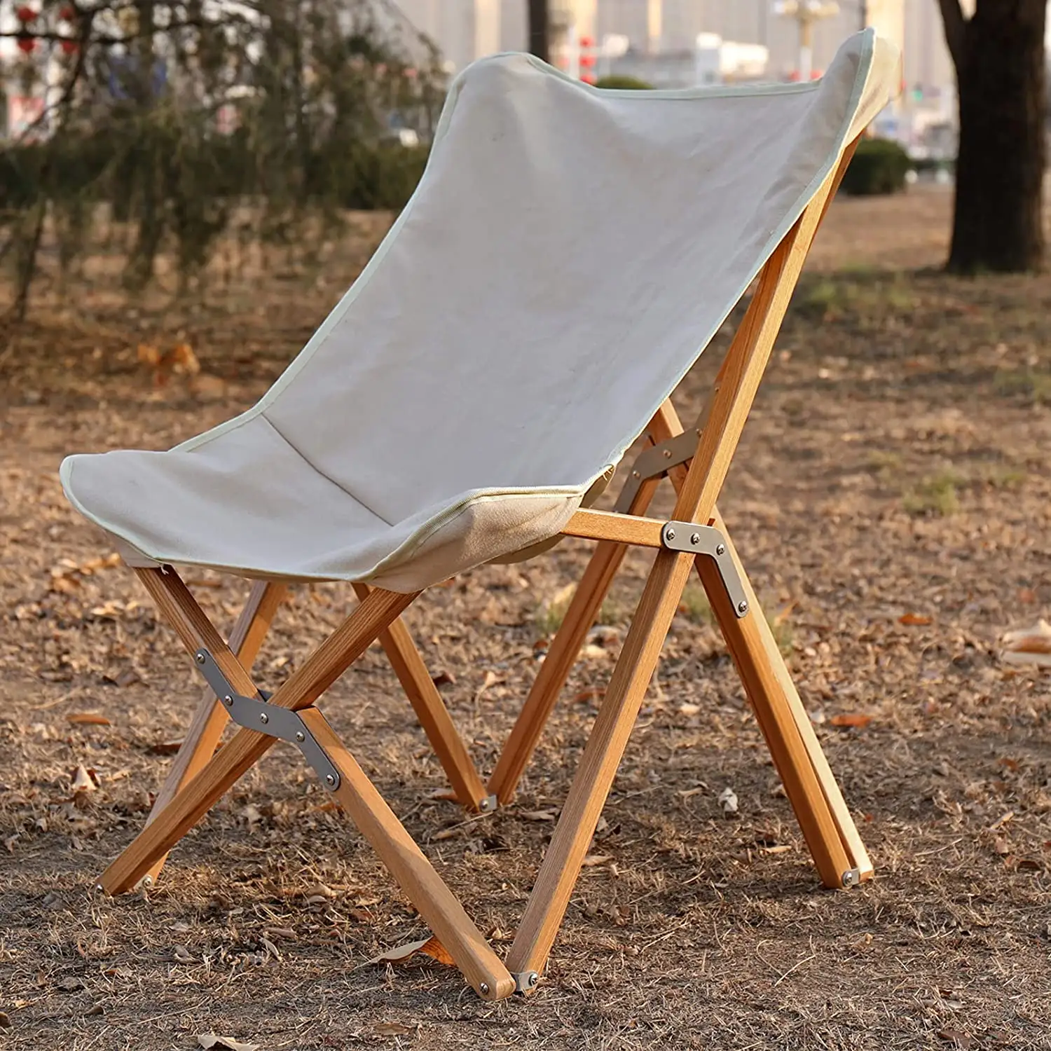 2021 في الهواء الطلق الأخشاب ريدج إطار الحبوب خشبية قابلة للطي قماش قابل للطي التخييم كرسي خشب