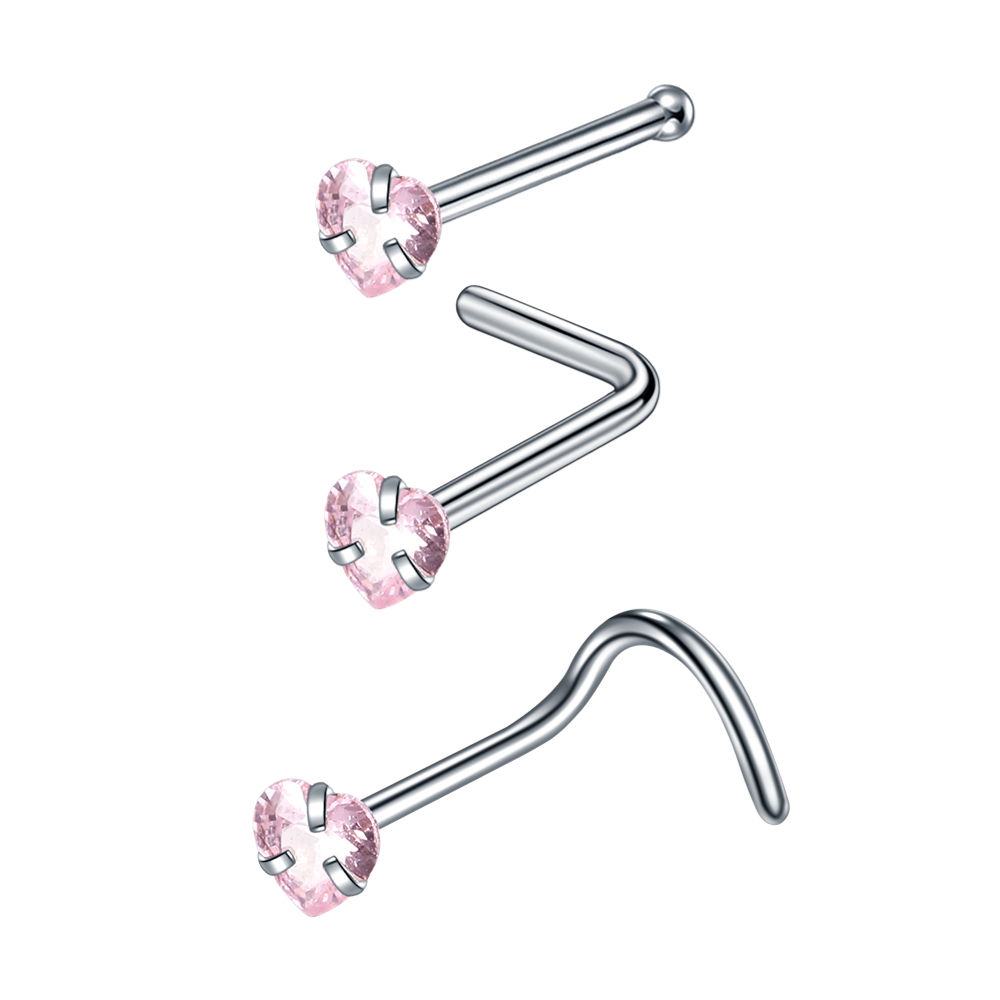 silver-Heart&Pink CZ