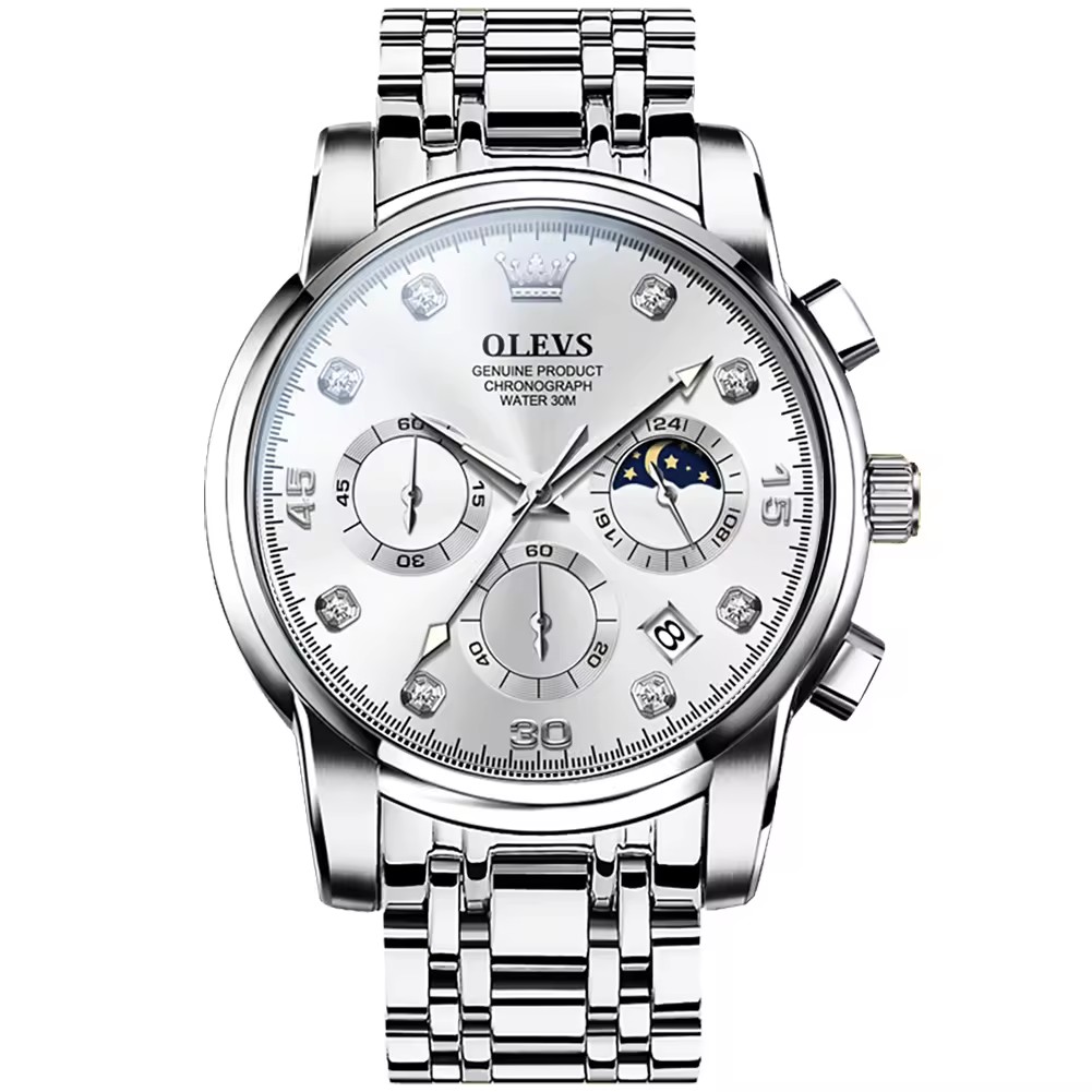 silvery white