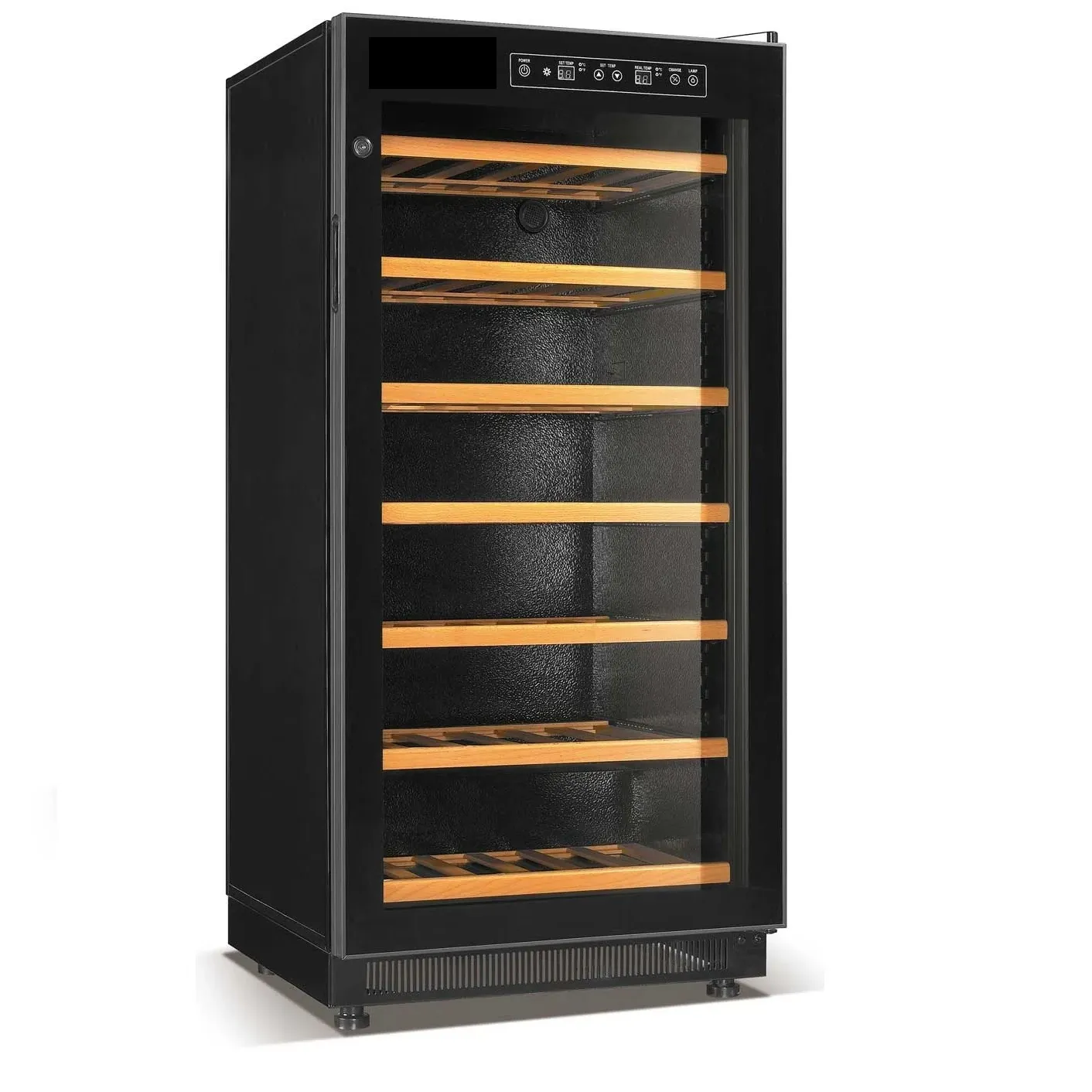 Proveedor personalizado comercial vino bebida refrigerador de doble zona de gran tamaño gabinete enfriador de vino para la venta