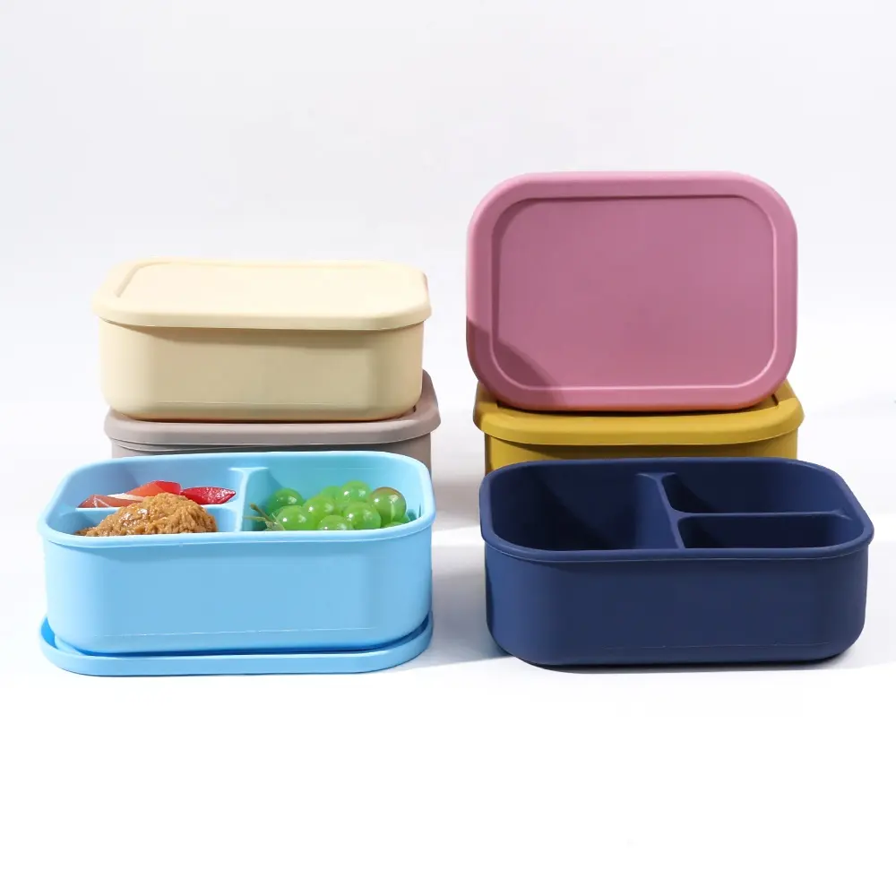 Ökologisch-freundliche Silikon-Leck-Schachtel in Kinderlebensmittelqualität Lunchbox Bpa frei von Schulgebühr Kinder-Kinder-Snack-Lunchbox Bento