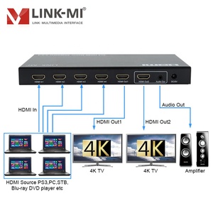 4x2 Matrix 4 HDMI in 2 HDMI-Ausgang 4 K60Hz YUV4:4:4 HDCP 2.2/HDCP 1.4 Panel-Taste und IR-Fernbedienung 18 Gbit/s