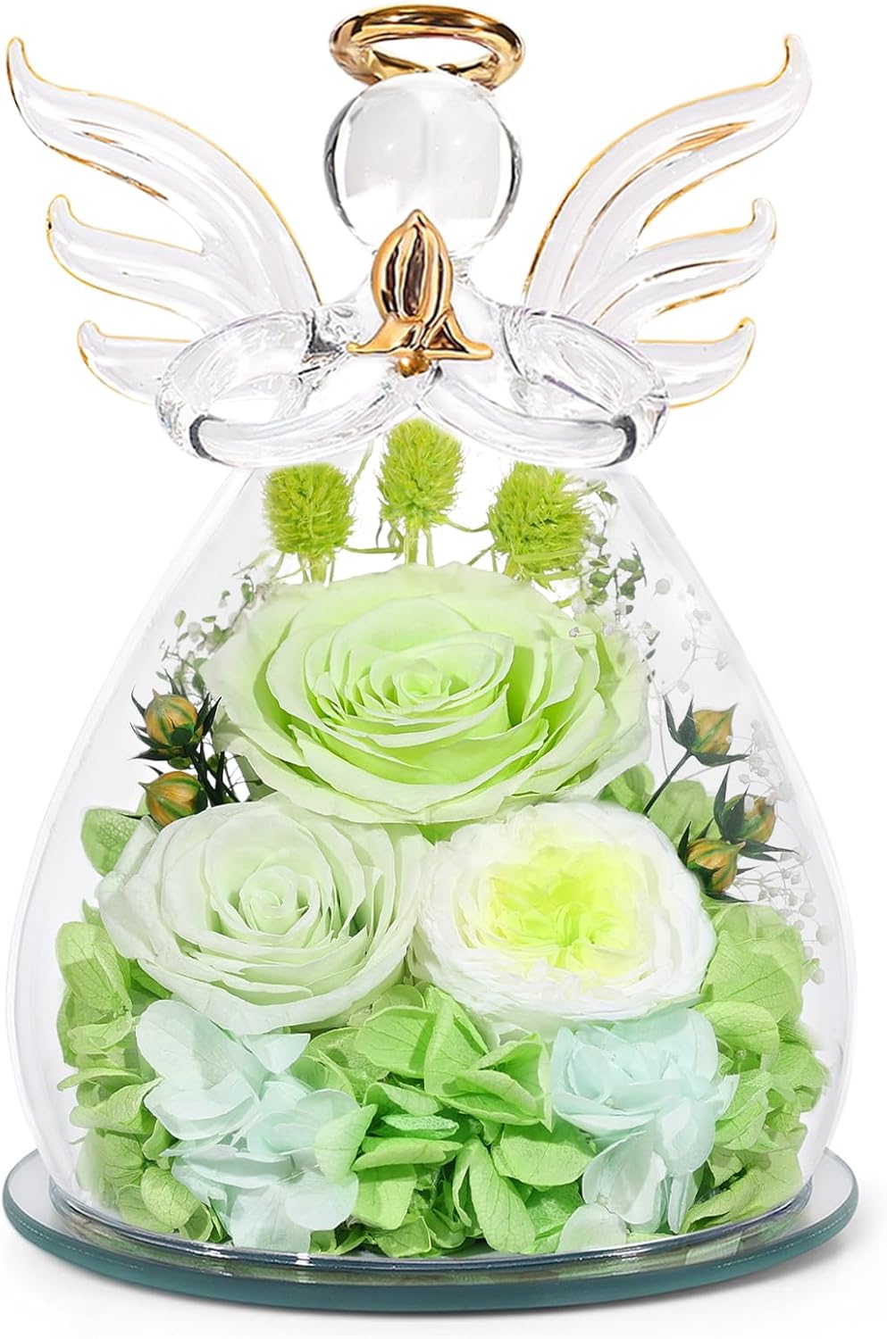 Vert clair-rose-austin-bébé souffle-hortensia