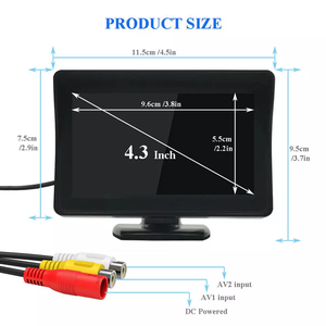 12V 4.3 Inch <strong>Lcd</strong> Car Screen Rear View Mirror Monitor With 4 LED <strong>Reverse</strong> Vehicle Backup Car Camera Video Player Parking <strong>System</strong> - Product Image 2