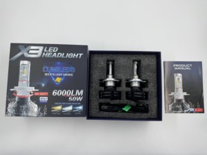 X3 IP67กันน้ำ H4 HB3 H7 H1หลอดไฟ LED อัตโนมัติ6000K 9004 K สำหรับรถยนต์ระบบไฟรถยนต์ - Product Image 4