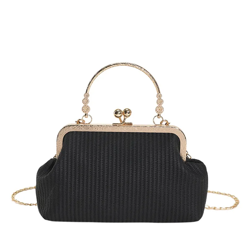 Hr056 Nieuwe Trend Vrouwen Avondfeest Clutch Tassen Pu Shell-Vormig Slot Open Tassen Luxe Bruiloften Retro Banket Handtas