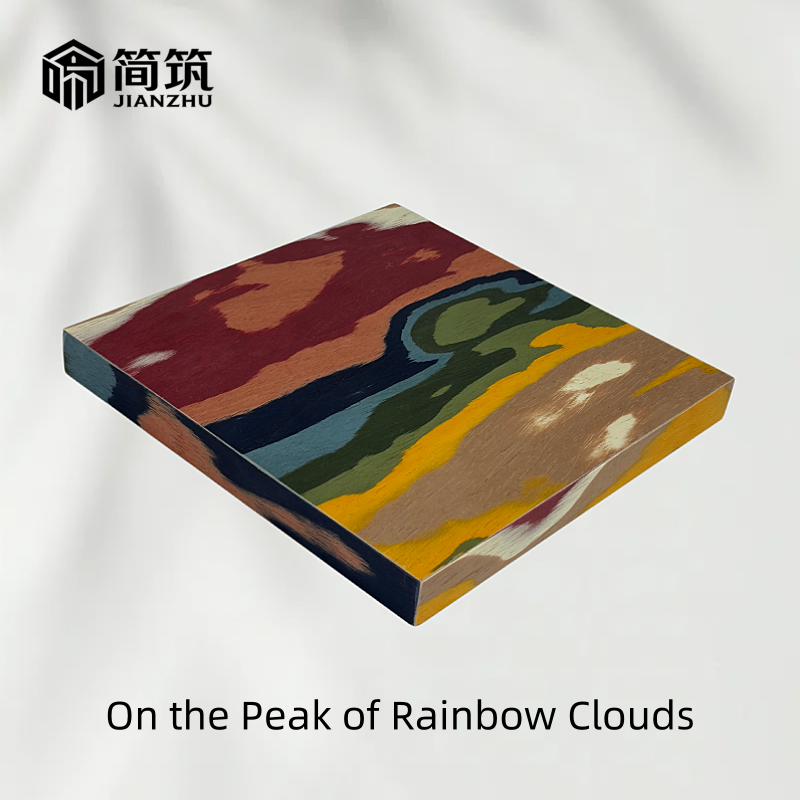 La cima de las nubes de colores.
