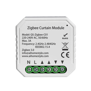 โมดูลผ้าม่าน Zigbee 220V Domotic,สวิตช์รีเลย์คู่ทำงานร่วมกับมู่ลี่บานประตูหน้าต่างมอเตอร์แบบท่อ