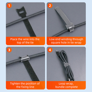 Gancho y lazo coloridos personalizados Magic Cable Tie Correa Zip Ties Cableties reutilizables