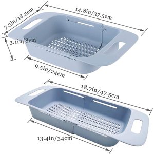 可调可折叠在水槽滤网漏勺果蔬沥水篮的厨房 - Product Image 1