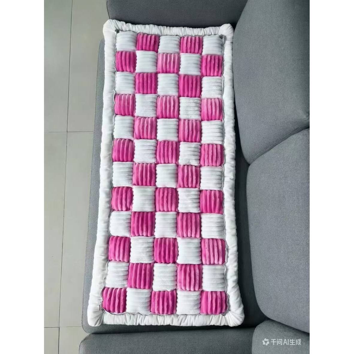 Coussin pour animal de compagnie pour siège arrière de voiture - patchwork rose et blanc