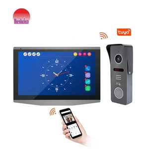 Sistema de videoportero con cable para apartamento, sistema de timbre WiFi de vídeo, soporte de monitoreo, desbloqueo, intercomunicador de doble vía para el hogar - Product Image 1