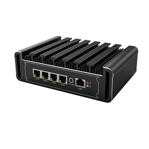 A buon mercato Fanless mini pc 11th Gen intel i3 1115 g4 CPU 4 lan computer desktop spazzolato custodia in lega di alluminio - Product Image 3