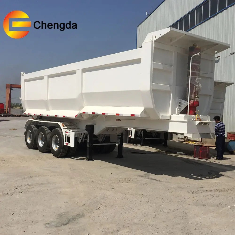 ChinaMost Popular 40 50 Ton Ton Basculantes Laterais/3 Traseira Basculante Semi Reboque Eixos Dumper Trailer Camas pneus Para Venda