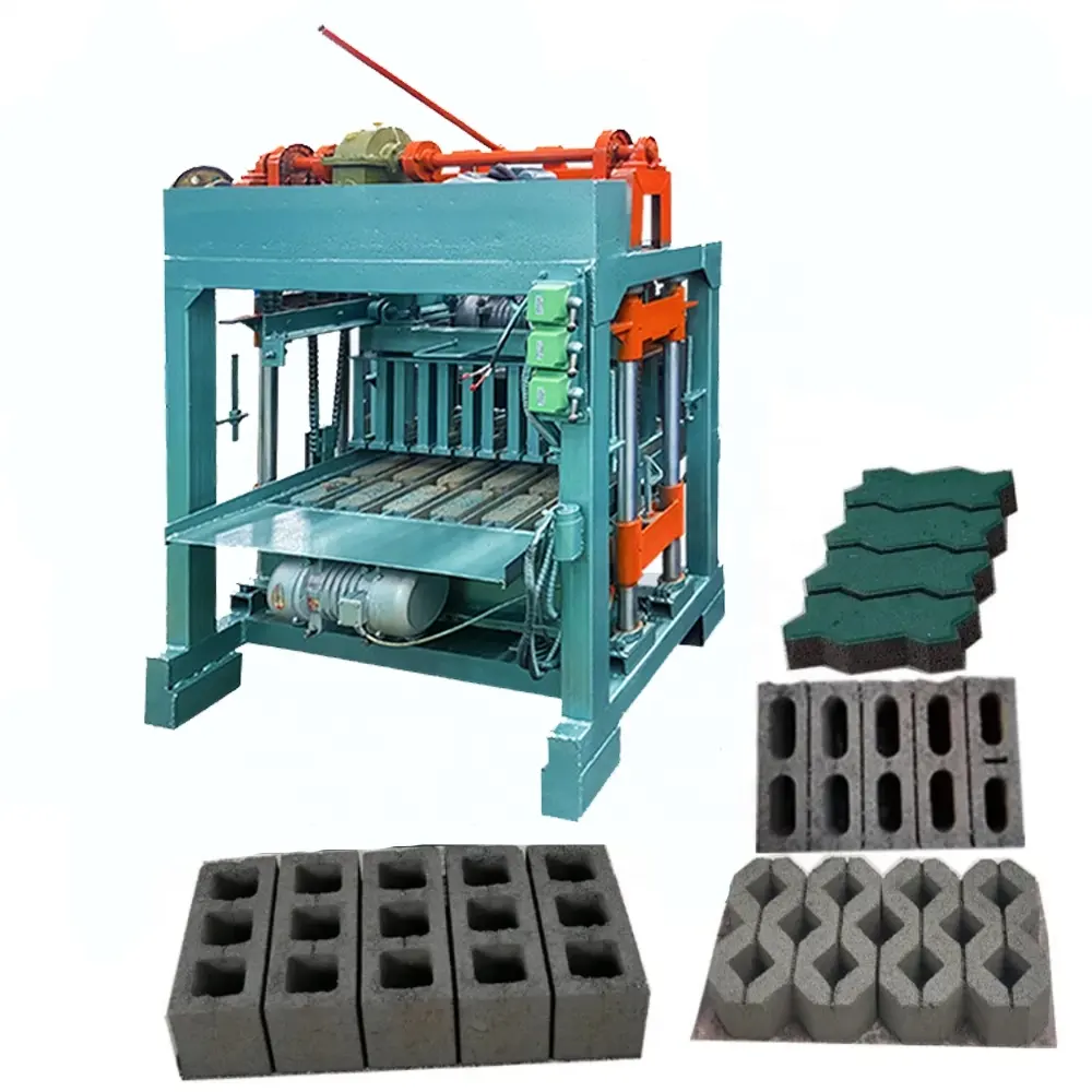 Düşük maliyetli yarı otomatik çimento blok yapma makinesi manuel birbirine tuğla makinesi tuğla döşeme makinesi fiyat