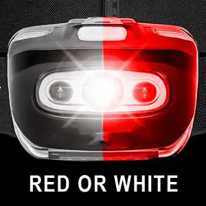 थोक लाल सुरक्षा प्रकाश सबसे अच्छा सिर दीपक, रनिंग डेरा डाले हुए निविड़ अंधकार सरीखी हेडलाइट्स लगाई गई 6 मोड Pivotable सिर एलईडी Headlamp टॉर्च