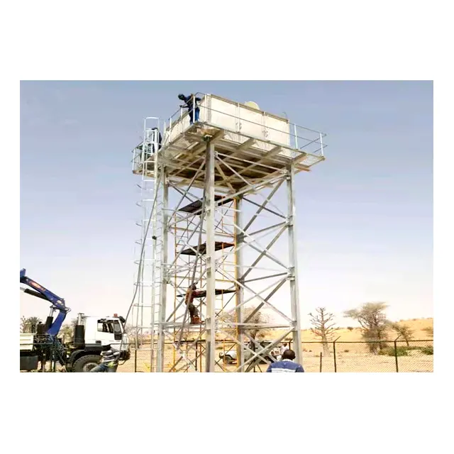 Torre de tanque de agua elevada con marco de estructura de acero galvanizado en caliente de tamaño y altura Personalizados Baratos 10M
