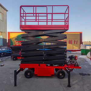 Platform pengangkat gunting listrik hidrolik, kapasitas 4m 6m 8m 10m 12m 14m 16m 18m 500kg - Product Image 1