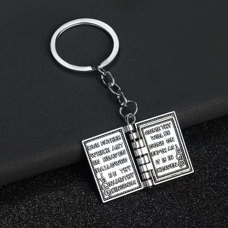 Mini Retro Metal mektup kitap kolye yaratıcı Metal İncil hediyeler anahtar zincirleri - Product Image 3