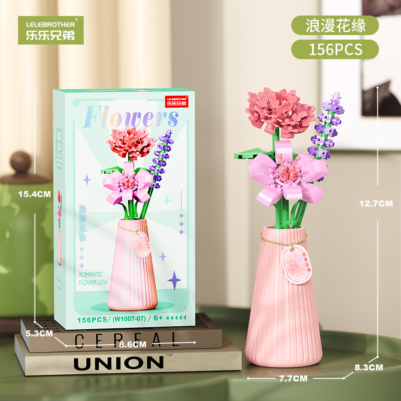 W1007-07 borde floral romántico, 156 piezas