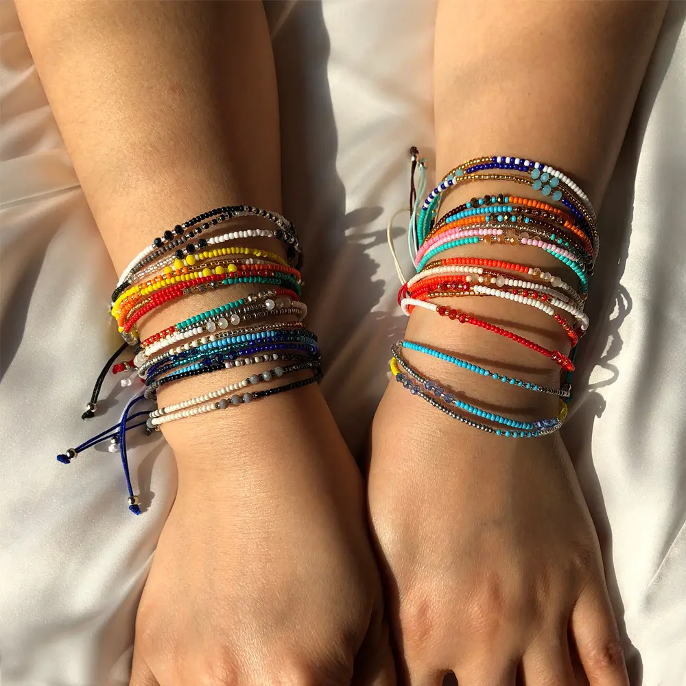 Handgemaakte Bohemian Verstelbare Armband Vrouwen Miyuki Zaad Kralen Vriendschap Multi-Layer Armbanden
