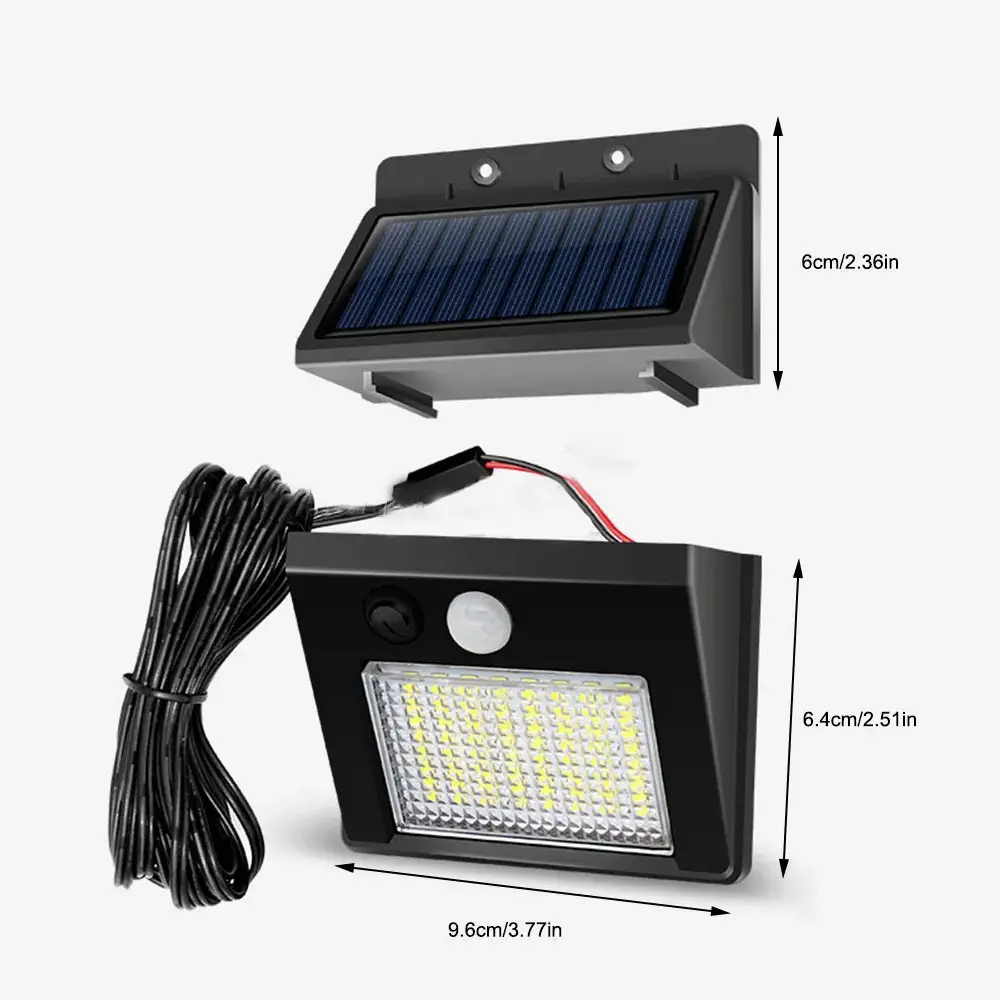 Luz solar para uso externo, luz de parede com sensor de movimento, luz LED de emergência à prova d'água para jardim e rua, varanda