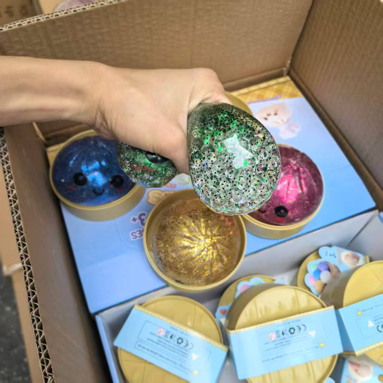 Bollos Boba Explosivos con Polvo Dorado, Tamaño Grande de 10cm
