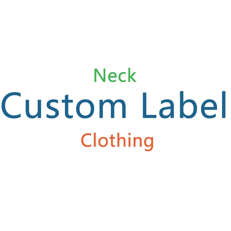 Etichette per collo con stampa tessuta di marca personalizzata di alta qualità per magliette e felpe con cappuccio