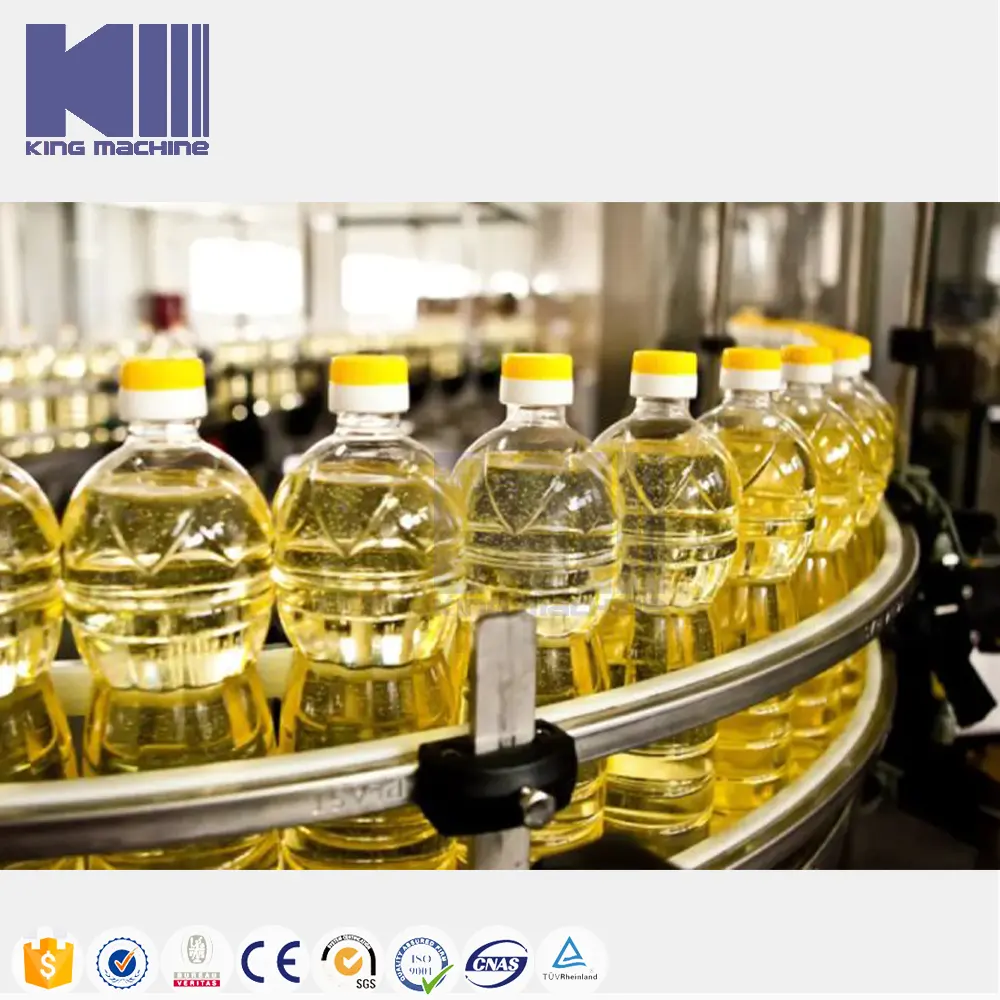 Botellas de plástico pequeñas automáticas Máquina de etiquetado de llenado de aceite de cocina comestible para alimentos Lubricantes de oliva Máquina de llenado de aceite