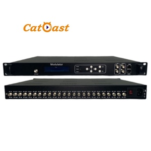 12 FTA <strong>DVB</strong>-S/S2 Tuner to 4 <strong>DVB</strong>-T ISDB-T ATSC <strong>DVB</strong>-C (Optional) RF Modulator for Digital TV Broadcasting - Product Image 1