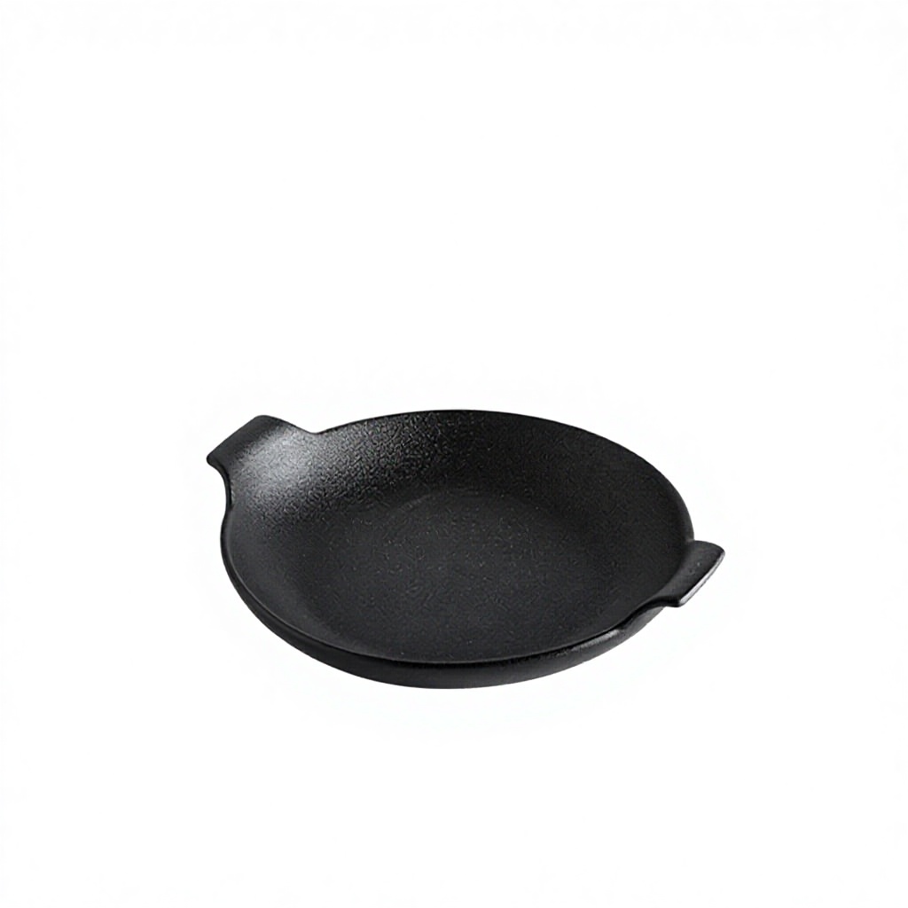 Assiette ronde noire