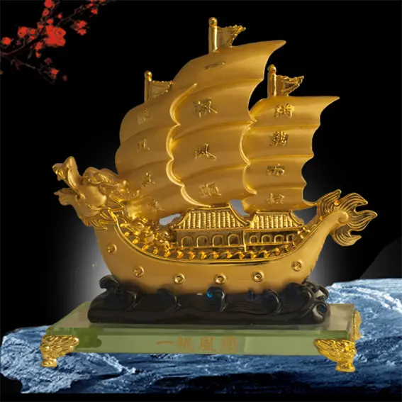Statuette de bateau, statue de dragon, en résine, décoration intérieure, 2021