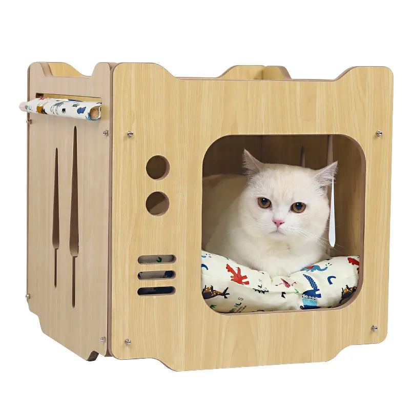 Neues Design Umwelt freundliche große Holzhäuser für Hunde Indoor Fashion Pet Cat Houses