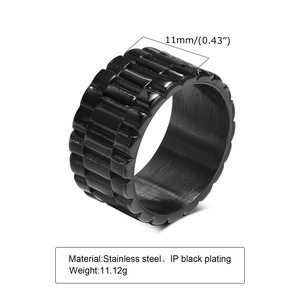 Edelstahl band Gold weiblich männlich Universal Wide Zeigefinger Ring - Product Image 6