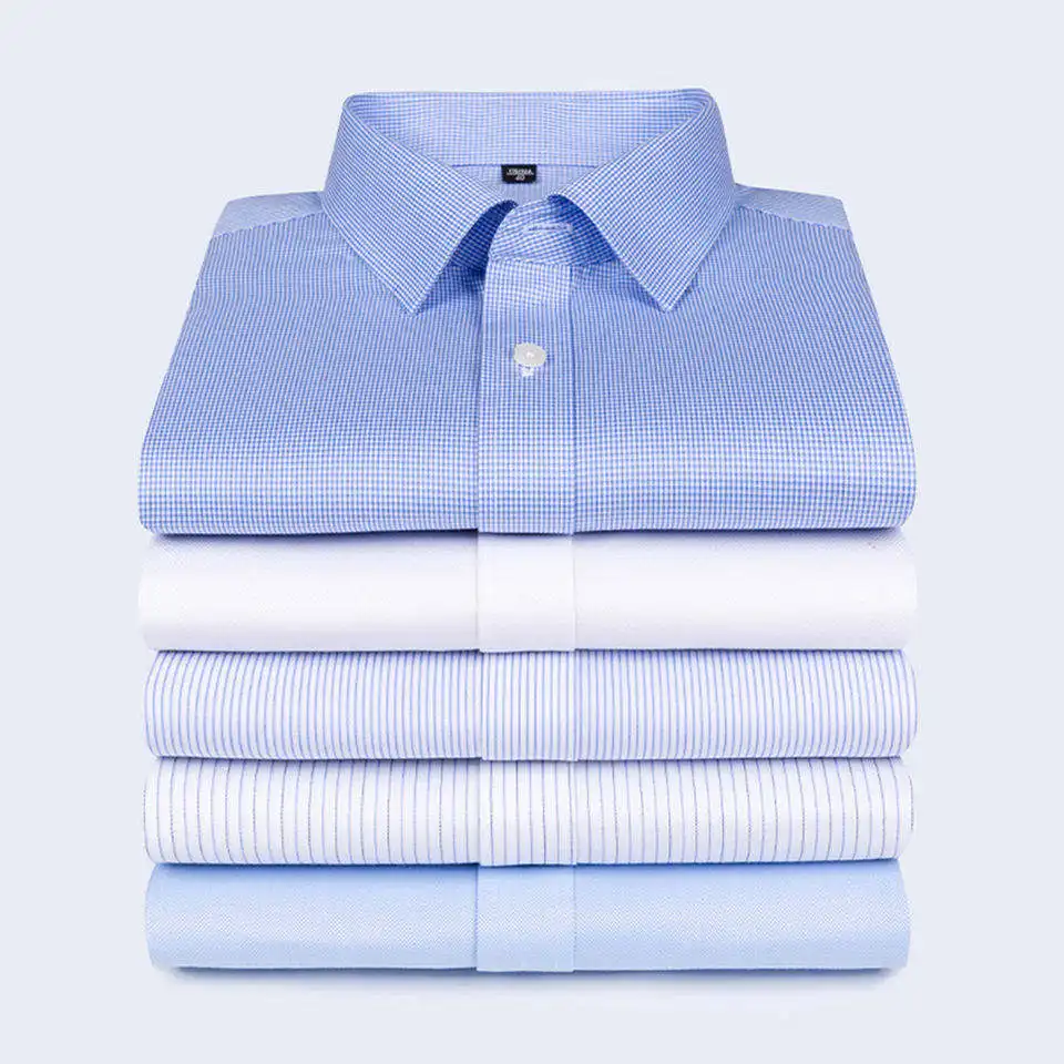 Tùy Chỉnh Bán Buôn Màu Sắc Khác Nhau Polyester Hoặc 100% Bông Mens Trang Phục Chính Thức Dài Tay Áo Đau Rắn Giản Dị Kinh Doanh Ăn Mặc Áo Sơ Mi