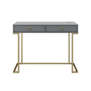 Modern lüks MDF ahşap altın çerçeve oturma odası mobilya koridor giriş konsol masa iki depolama çekmeceli - Product Image 5