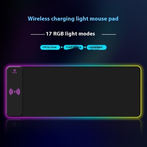 ワイヤレス充電RGB LEDエッジ15W高速充電発光ゲーミングマウスパッド滑り止め加熱3mmカラフル特大キーボードロック - Product Image 2