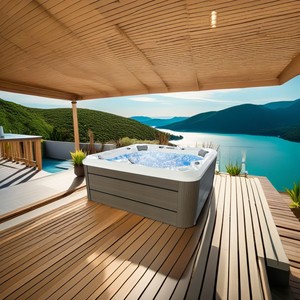 Bagno esterno in ammollo idromassaggio idromassaggio vasca da bagno moderna pietra artificiale Freestanding SPA ad angolo vasche da bagno - Product Image 2