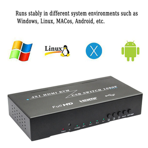 4K @ 60Hz KVMスイッチHDMIUSBポート4 in 1 Outスイッチャーセレクター (4台のコンピューター用) 共有キーボードマウスプリンターと1台のHDモニター - Product Image 6