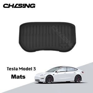 Kaliteli iç aksesuarları gövde <span class=keywords><strong>Mat</strong></span> arka koltuk Tesla modeli 3 Model3 için arka kapak araba paspaslar