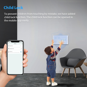 Tuya Smart Wifi Glass Panel 4mm Smart 4 Gang&amp;1 Fan US <strong>Switch</strong> with Child Lock and Back Light Control Memory Function <strong>120</strong> Style - Product Image 5