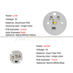 17 & 31 mm yuvarlak LED lamba kaynak kurulu 5V DC 0.5W 1W SMD2835 1LEDs tek renk sıcak/beyaz/sarı/mavi LED modül lambaları paneli - Product Image 2