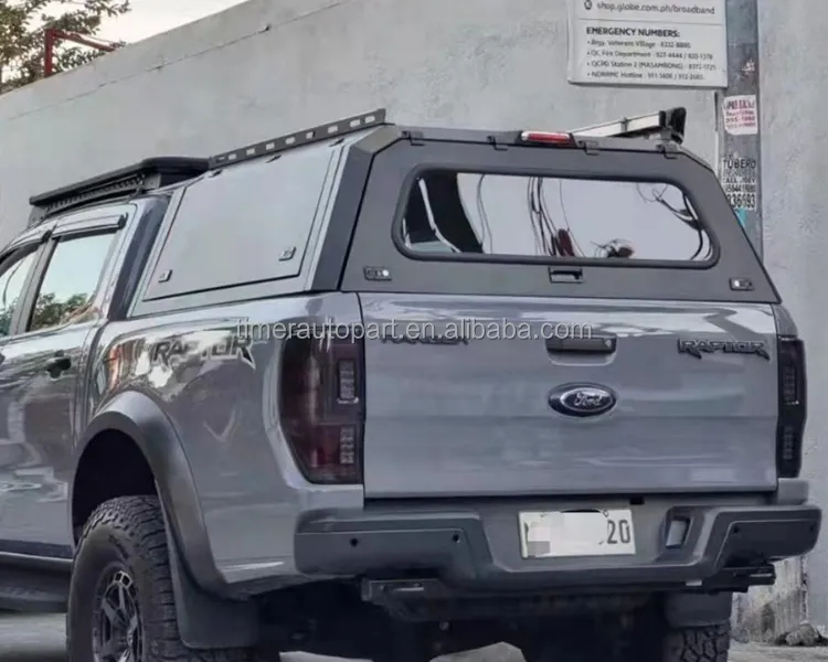 Pickup de fibra de vidrio de alta calidad, resistente al agua con ventanas, cubierta Tonneau, toldo para Ford Ranger 2022