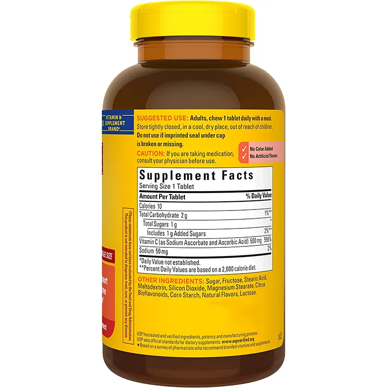 Private Label 1000mg Fett lösliche liposomale Vitamin C Kau tablette zur Haut aufhellung