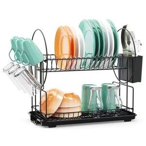 Pas geçirmez ev mutfak depolama küçük depolama rafları büyük kapasiteli çanak raf Drainboard ve döner emzik ile - Product Image 5