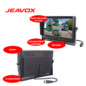 12-24V 10.1 Inch Car Rear View <strong>Monitor</strong> 4CH AV <strong>Input</strong> Quad Split View TFT LCD Digital Reverse Backup <strong>Monitor</strong> for Bus Truck - Product Image 2