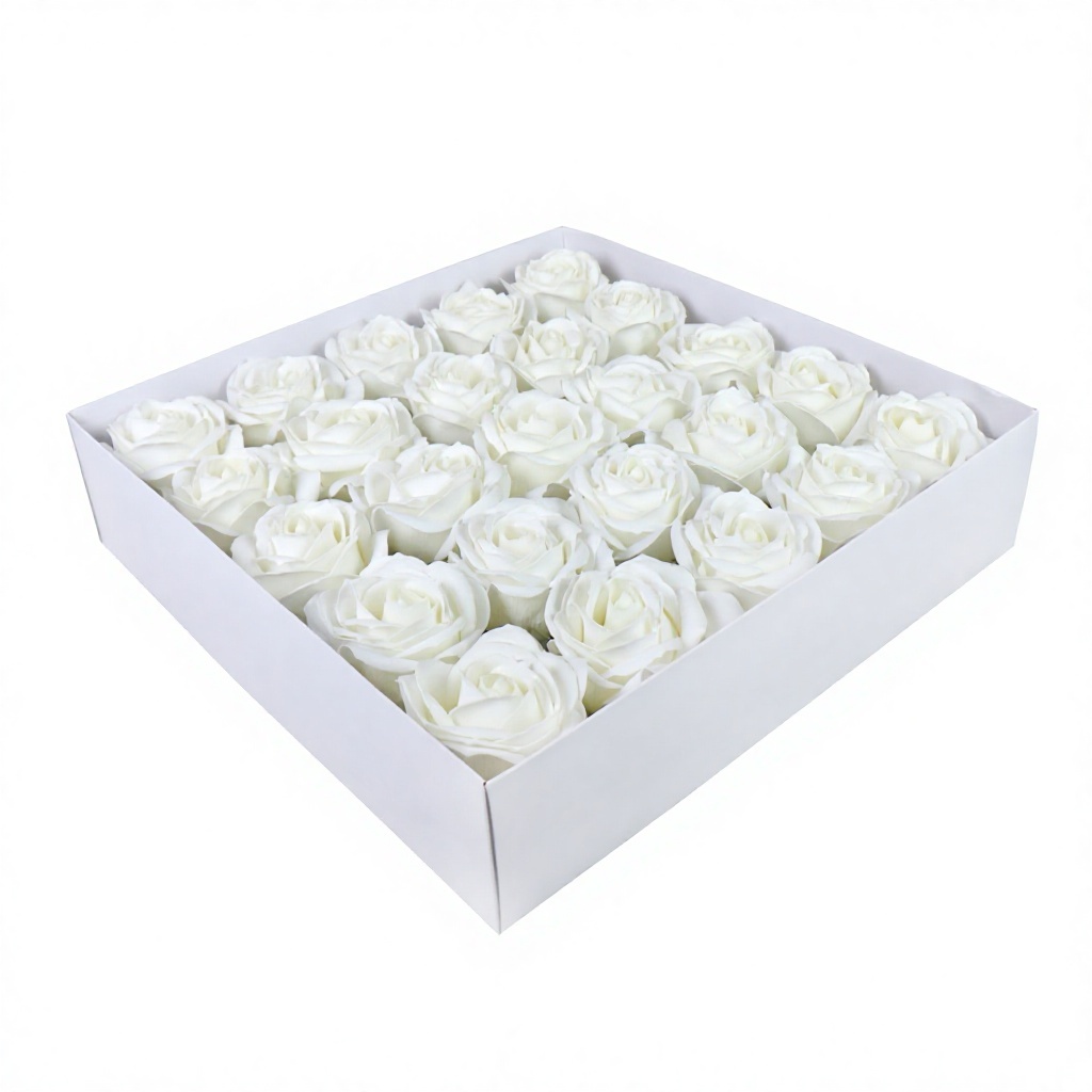 Five-layer rose head-pure white