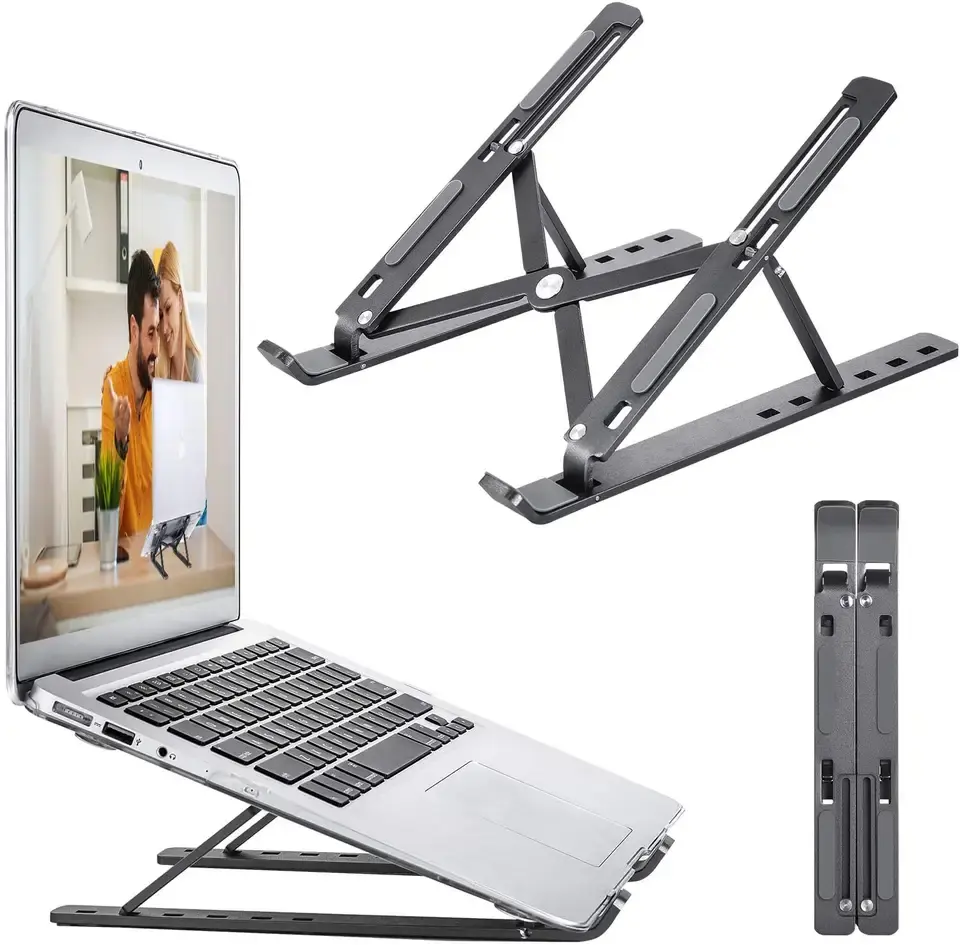 Алюминиевая Подставка для ноутбука, держатель для планшетов и ноутбуков, регулируемая складная подставка для ноутбука для Macbook, компьютера, планшета