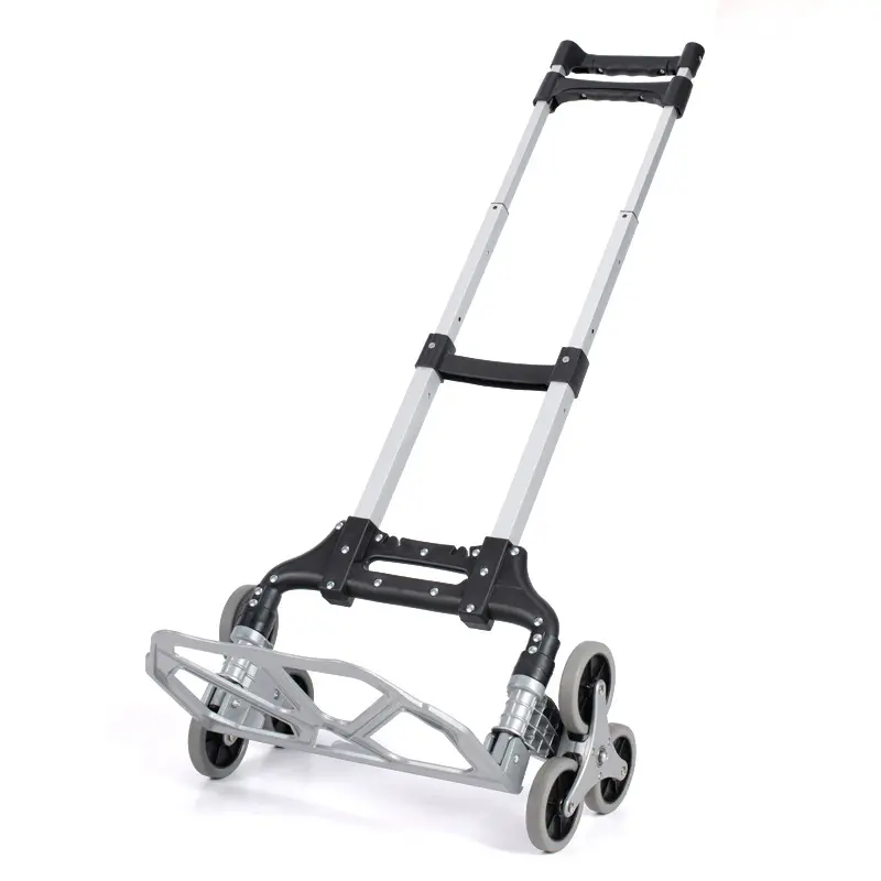 Lichtgewicht Aluminium Handtrolley Kar Draagbare Boodschappenbagage Traptrolley Laadvermogen 80Kg